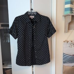 Banana Republic Black and White Polka Dot Blouse